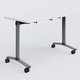 Table abattante gamme Arca 120-60 cm. Plateau Blanc et pietement Aluminium.