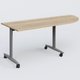 Module d'angle 90° pour table abattante gamme Design 200-80 cm à droite. Plateau Chêne naturel et pietement Aluminium.