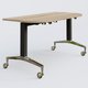 Module d'extrémité de la gamme LEM 145-70 cm. Plateau Chêne naturel et pietement Noir/Chrome.