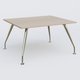 K5 plan droit 140*120 cm. Plateau Acacia et pietement Chrome avec base chromé.