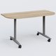 Module d'extrémité pour table abattante gamme Design 145*70 cm. Plateau Chêne naturel et pietement Aluminium.