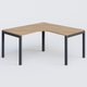 Bureau compact L 160/160 P 80/80 gamme K3. Plateau Noyer et pietement Anthracite.