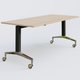Module droit de la gamme LEM 180-80 cm. Plateau Hêtre et pietement Noir/Chrome.
