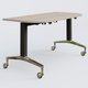 Module d'extrémité de la gamme LEM 145-70 cm. Plateau Acacia et pietement Noir/Chrome.