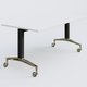 Module droit de la gamme LEM 160-80 cm. Plateau Blanc et pietement Noir/Chrome.