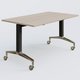 Module droit de la gamme LEM 140-80 cm. Plateau Acacia et pietement Noir/Chrome.