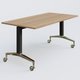Module droit de la gamme LEM 160-80 cm. Plateau Noyer et pietement Noir/Chrome.