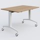 Module droit de la gamme LEM 120-80 cm. Plateau Noyer et pietement Blanc.