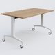 Module droit de la gamme LEM 140-80 cm. Plateau Noyer et pietement Blanc.