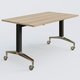 Module droit de la gamme LEM 140-80 cm. Plateau Chêne naturel et pietement Noir/Chrome.