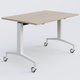Module droit de la gamme LEM 120-80 cm. Plateau Acacia et pietement Blanc.