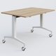Module droit de la gamme LEM 120-80 cm. Plateau Chêne naturel et pietement Blanc.