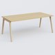 Bureau K9 piètement incliné en bois et plateau 200*100 cm. Plateau Chêne clair et pietement bois massif de hêtre.