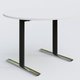 Table ronde gamme Pure diametre 110 cm. Plateau Blanc et pietement Noir/Chrome.