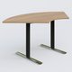 Module 1/4 de couronne gamme Pure 120-120 cm. Plateau Noyer et pietement Noir/Chrome.