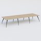 K5 table de reunion 420*145 cm. Plateau Chêne naturel et pietement Noir Mat avec base chromé.