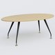 K5 table ovale 200*110 cm. Plateau Chêne clair et pietement Noir Mat avec base chromé.