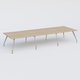 K5 table de reunion 420*145 cm. Plateau Chêne naturel et pietement Chrome avec base chromé.