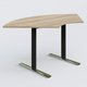 Module 1/4 de couronne gamme Pure 120-120 cm. Plateau Chêne naturel et pietement Noir/Chrome.