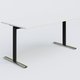 Module droit gamme Pure 160-80 cm. Plateau Blanc et pietement Noir/Chrome.