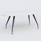 K5 table ovale 200*110 cm. Plateau Blanc et pietement Noir Mat avec base chromé.