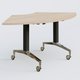 Module 1/4 de couronne de la gamme LEM 120-120 cm. Plateau Hêtre et pietement Noir/Chrome.