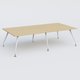 K5 table bench 280*145 cm. Plateau Chêne clair et pietement Blanc avec base chromé.
