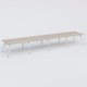 K5 table bench 560*120 cm. Plateau Acacia et pietement Blanc avec base chromé.