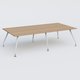K5 table bench 280*145 cm. Plateau Noyer et pietement Blanc avec base chromé.