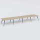 K5 table bench 560*120 cm. Plateau Chêne naturel et pietement Noir Mat avec base chromé.