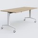 Module droit de la gamme LEM 180-80 cm. Plateau Chêne naturel et pietement Blanc.