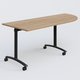 Module d'angle 90° Droite gamme Arca 200-80 cm. Plateau Noyer et pietement Noir.