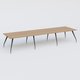 K5 table bench 420*120 cm. Plateau Noyer et pietement Noir Mat avec base chromé.