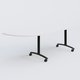 Module d'angle 90° Gauche gamme Arca 200-80 cm. Plateau Blanc et pietement Noir.