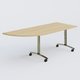 Module d'angle 90° Gauche gamme Arca 200-80 cm. Plateau Chêne clair et pietement Chrome.