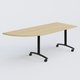 Module d'angle 90° Gauche gamme Arca 200-80 cm. Plateau Chêne clair et pietement Noir.