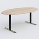 Table ovale gamme Pure 200-110 cm. Plateau Hêtre et pietement Noir/Chrome.