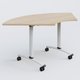 Module 1/4 de couronne pour table abattante gamme Arca 120-120 cm. Plateau Hêtre et pietement Blanc.