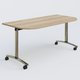Module d'extrémité pour table abattante gamme Arca 165-80 cm. Plateau Chêne naturel et pietement Chrome.