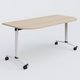 Module d'extrémité pour table abattante gamme Arca 165-80 cm. Plateau Hêtre et pietement Blanc.