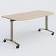 Module d'extrémité pour table abattante gamme Arca 165-80 cm. Plateau Hêtre et pietement Chrome.