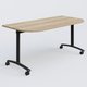 Module d'extrémité pour table abattante gamme Arca 165-80 cm. Plateau Chêne naturel et pietement Noir.