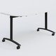 Module d'extrémité pour table abattante gamme Arca 145-70 cm. Plateau Blanc et pietement Noir.