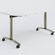Module d'extrémité pour table abattante gamme Arca 145-70 cm. Plateau Blanc et pietement Chrome.