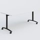 Table abattante gamme Arca 180-80 cm. Plateau Blanc et pietement Noir.