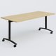 Table abattante gamme Arca 180-80 cm. Plateau Chêne clair et pietement Noir.