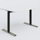 Module droit gamme Pure 120-80 cm. Plateau Blanc et pietement Noir/Chrome.