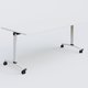 Table abattante gamme Arca 180-80 cm. Plateau Blanc et pietement Blanc.