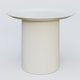 Table Basse Fashion Styl piètement colonne métalique D-26 cm. Plateau Blanc (RAL 9010) et pietement Blanc (RAL 9010).