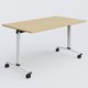 Table abattante gamme Arca 140-80 cm. Plateau Chêne clair et pietement Blanc.